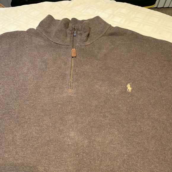 Ralph Lauren Men's Brown Zip-Up Sweater